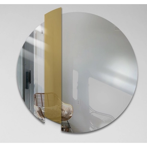 Okrągłe lustro dekoracyjne ze złotym paskiem - BONA